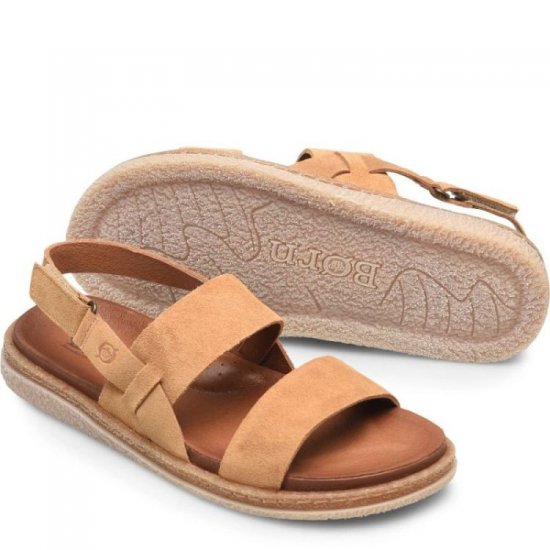 Born Shoes Canada | Women's Cadyn Sandals - Camel Suede (Tan) - Click Image to Close
