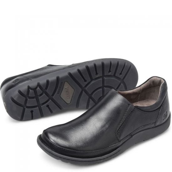 Born Shoes Canada | Men's Nigel Slip On Slip-Ons & Lace-Ups - Black - Click Image to Close