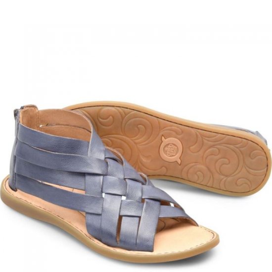 Born Shoes Canada | Women's Iwa Woven Sandals - Marine Navy (Blue) - Click Image to Close