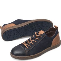 Born Shoes Canada | Men's Allegheny Luxe Sneakers - Dark Blue Distress Combo (Blue)