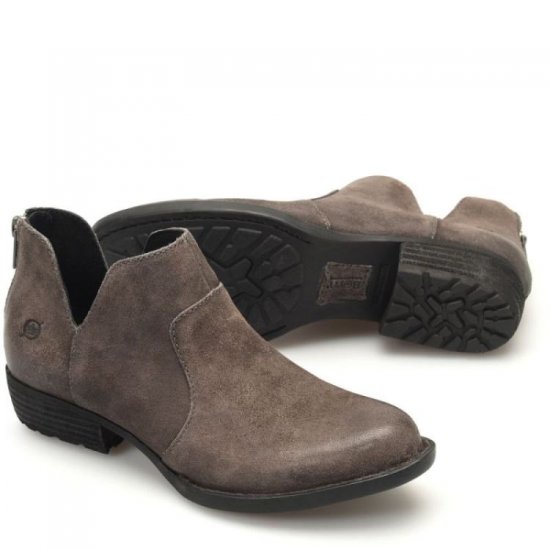 Born Shoes Canada | Women's Kerri Boots - Dark Grey Distressed (Grey) - Click Image to Close