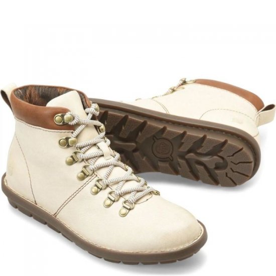 Born Shoes Canada | Women's Blaine Boots - Cream and Brown (White) - Click Image to Close