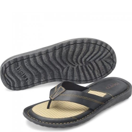 Born Shoes Canada | Men's Bermuda Basic Sandals - Black - Click Image to Close