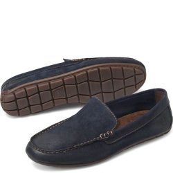 Born Shoes Canada | Men's Allan Slip-Ons & Lace-Ups - Navy Distressed (Blue)
