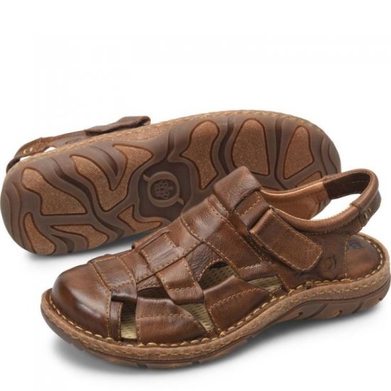 Born Shoes Canada | Men's Cabot III Sandals - Amber (Brown) - Click Image to Close