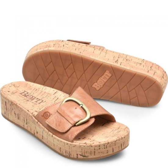 Born Shoes Canada | Women's Sloane Sandals - Tan Cuoio (Brown) - Click Image to Close