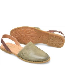 Born Shoes Canada | Women's Leif Slip-Ons & Lace-Ups - Kiwi Distressed (Green)