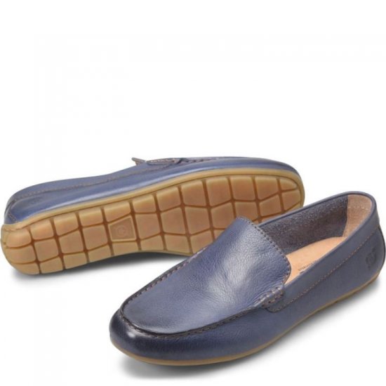 Born Shoes Canada | Men's Allan Slip-Ons & Lace-Ups - Navy Cozumer (Blue) - Click Image to Close