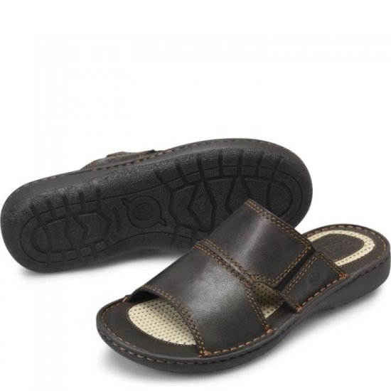 Born Shoes Canada | Men's Flores Sandals - Black - Click Image to Close