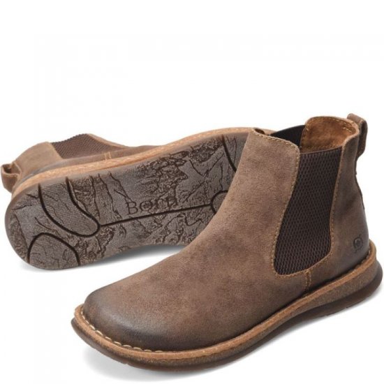 Born Shoes Canada | Men's Brody Boots - Taupe Avola Distressed (Tan) - Click Image to Close