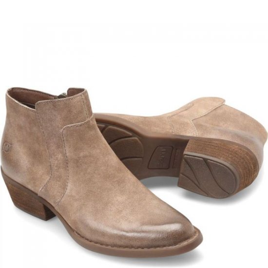 Born Shoes Canada | Women's Mckenzie Boots - Taupe Distressed (Tan) - Click Image to Close