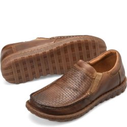 Born Shoes Canada | Men's Gudmund Slip-Ons & Lace-Ups - Sunset Embossed (Brown)