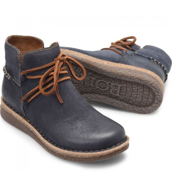 Born Shoes Canada | Women's Calyn Boots - Navy Indigo Distressed (Blue) - Click Image to Close