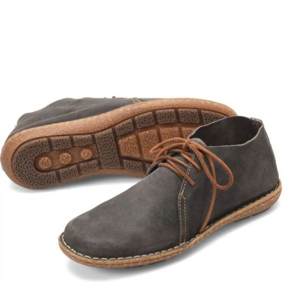 Born Shoes Canada | Men's Nash Boots - Dark Concrete Distressed (Grey) - Click Image to Close
