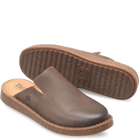 Born Shoes Canada | Women's Selina Clogs - Taupe Distressed (Brown) - Click Image to Close