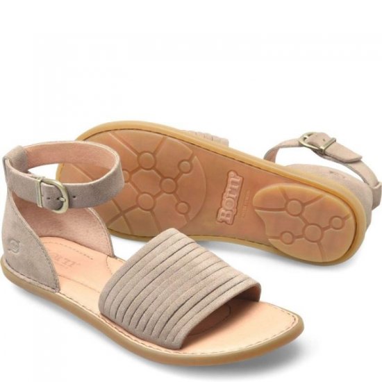 Born Shoes Canada | Women's Margot Sandals - Taupe Suede (Tan) - Click Image to Close