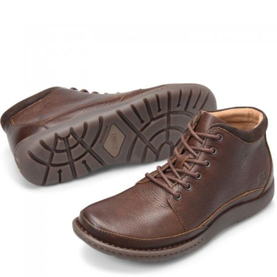 Born Shoes Canada | Men's Nigel Boots - Dark Brown Combo (Brown) - Click Image to Close