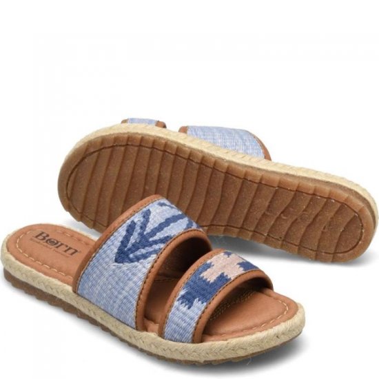 Born Shoes Canada | Women's Ellie Sandals - Blue Fabric (Blue) - Click Image to Close