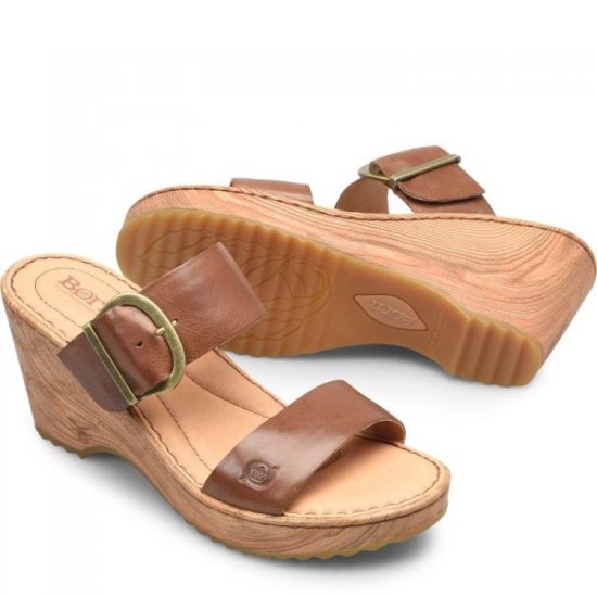 Born Shoes Canada | Women's Emily Sandals - Brown Luggage (Brown) - Click Image to Close