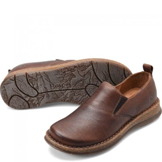 Born Shoes Canada | Men's Bryson Slip-Ons & Lace-Ups - Dark Brown (Brown) - Click Image to Close