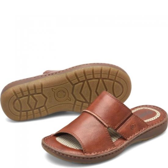 Born Shoes Canada | Men's Flores Sandals - Dark Tan Bourbon (Brown) - Click Image to Close