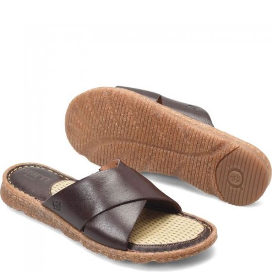 Born Shoes Canada | Women's Hana Basic Sandals - Dark Brown (Brown) - Click Image to Close