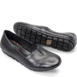 Born Shoes Canada | Women's Sebra Flats - Black Leather (Black)