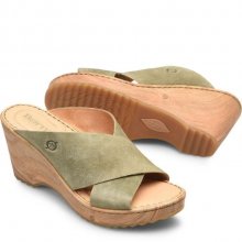 Born Shoes Canada | Women's Nora Sandals - Kiwi Suede (Green)