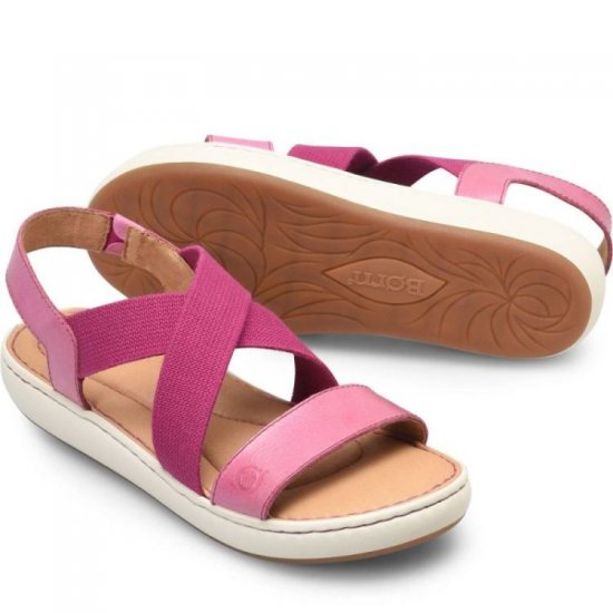 Born Shoes Canada | Women's Jayla Sandals - Dark Hot Pink Combo (Pink) - Click Image to Close