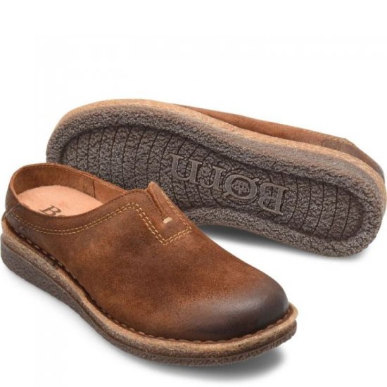 Born Shoes Canada | Women's Seana Clogs - Glazed Ginger Distressed (Brown) - Click Image to Close