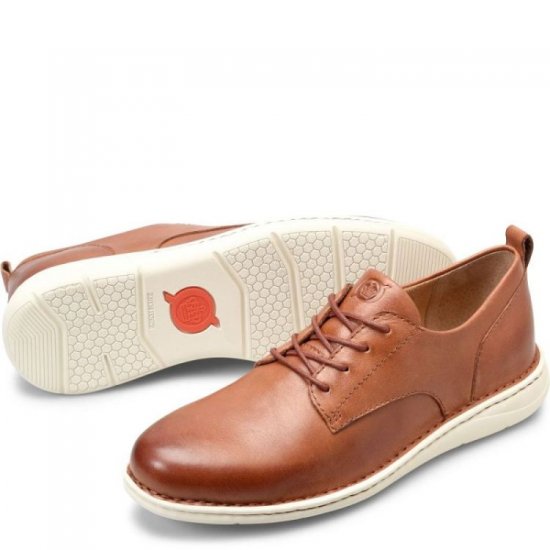 Born Shoes Canada | Men's Todd Slip-Ons & Lace-Ups - Cognac (Brown) - Click Image to Close