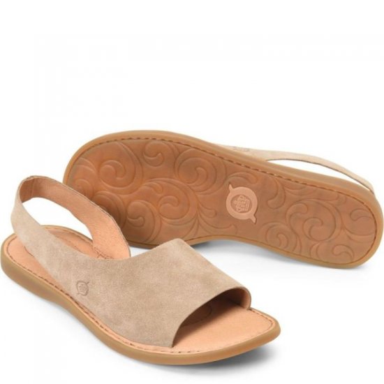 Born Shoes Canada | Women's Inlet Sandals - Taupe Suede (Tan) - Click Image to Close