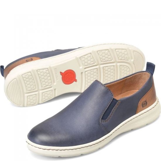 Born Shoes Canada | Men's Morgan Slip-Ons & Lace-Ups - Universe Terra Combo (Blue) - Click Image to Close