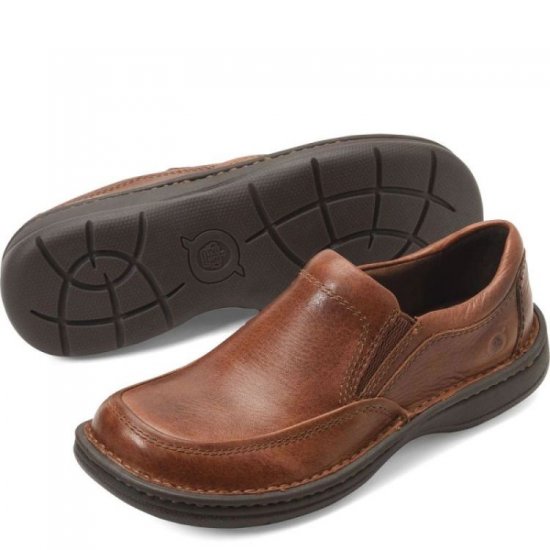 Born Shoes Canada | Men's Blast III Slip-Ons & Lace-Ups - Dark Tan Whiskey (Brown) - Click Image to Close