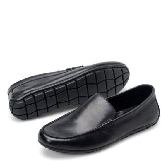 Born Shoes Canada | Men's Allan Slip-Ons & Lace-Ups - Black - Click Image to Close