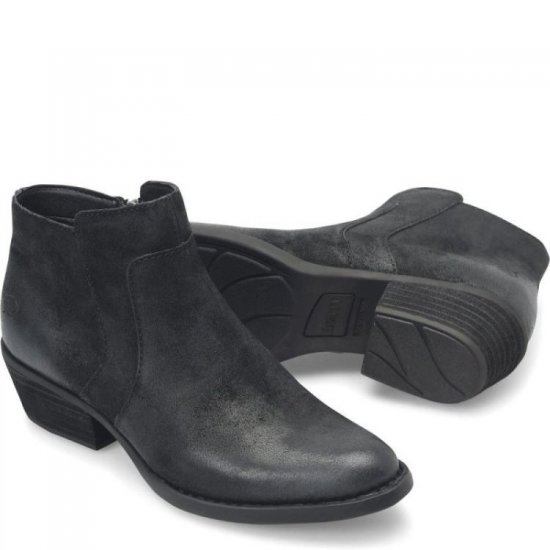 Born Shoes Canada | Women's Mckenzie Boots - Black Distressed (Black) - Click Image to Close