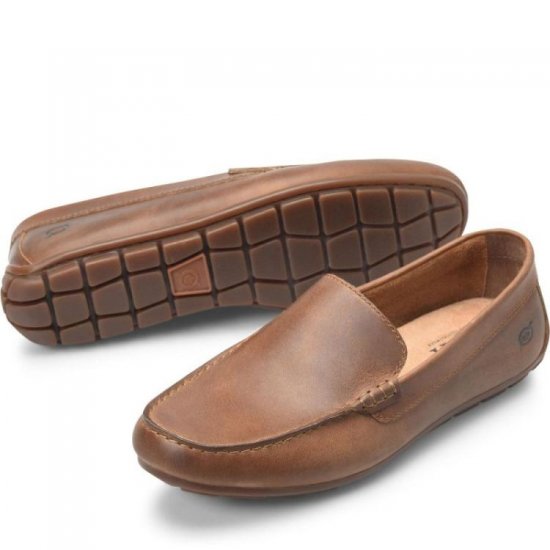 Born Shoes Canada | Men's Allan Slip-Ons & Lace-Ups - Cookie Dough (Brown) - Click Image to Close