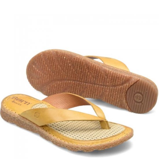 Born Shoes Canada | Women's Bora Basic Sandals - Ocre (Yellow) - Click Image to Close