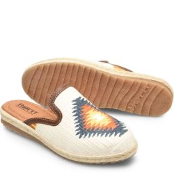 Born Shoes Canada | Women's Gretta Clogs - Winter White Cotton (Multicolor)