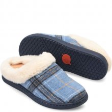 Born Shoes Canada | Women's Ali Slip-Ons & Lace-Ups - Blue Plaid Wool (Blue)