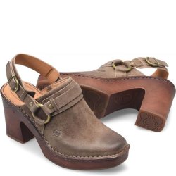 Born Shoes Canada | Women's Hudson Clogs - Taupe Distressed (Tan)
