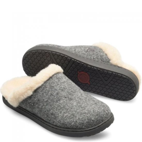 Born Shoes Canada | Women's Zoe Clogs - Grey Wool Combo (Grey) - Click Image to Close