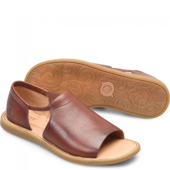 Born Shoes Canada | Women's Cove Modern Sandals - Dark Tan Bourbon (Brown) - Click Image to Close