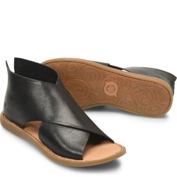 Born Shoes Canada | Women's Iwa Sandals - Black Natural Sole (Black)