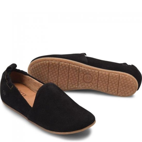 Born Shoes Canada | Women's Margarite Slip-Ons & Lace-Ups - Black Suede (Black) - Click Image to Close