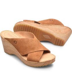 Born Shoes Canada | Women's Nora Sandals - Tan Camel Suede (Brown)
