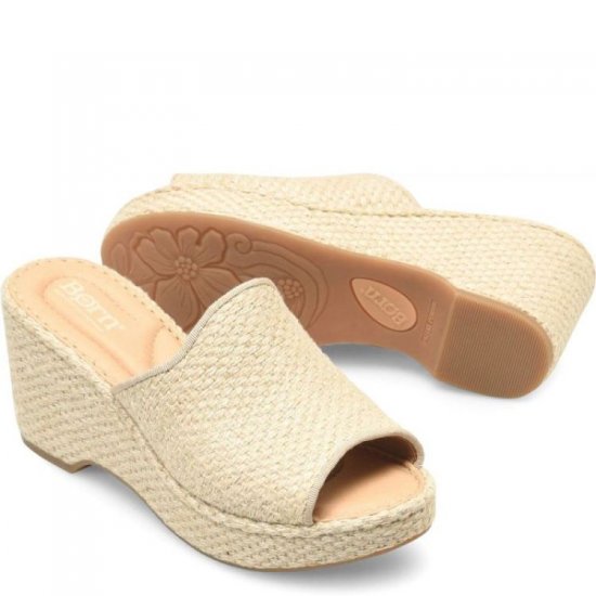 Born Shoes Canada | Women's Lilah Raffia Sandals - Natural Raffia (Tan) - Click Image to Close