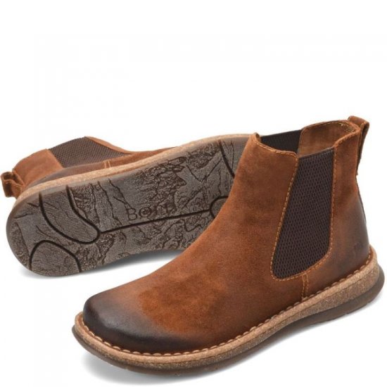 Born Shoes Canada | Men's Brody Boots - Glazed Ginger Distressed (Brown) - Click Image to Close