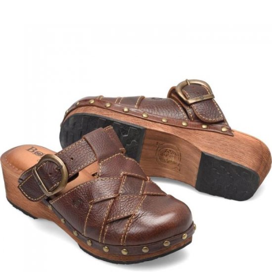 Born Shoes Canada | Women's Amber Clogs - Cinnamon Stick (Brown) - Click Image to Close