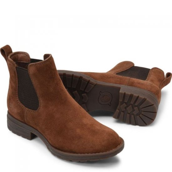 Born Shoes Canada | Women's Cove Boots - Rust Siena Suede (Brown) - Click Image to Close